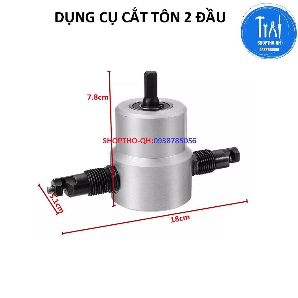 Dụng cụ cắt tôn 2 đầu gắn vào máy bắn vít,máy khoan.