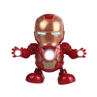 The avengers alliance iron man electric light music dancing robot toys for children