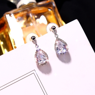 Bông tai đính đá zircon cao cấp hình giọt nước sang trọng cho nữ