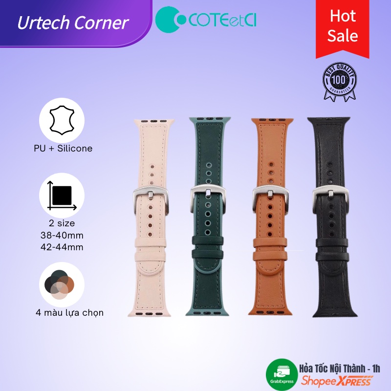 Dây đồng hồ Apple Watch W51 Coteetci Urtechcorner chất liệu da cao cấp dành cho các series 1-6/SE