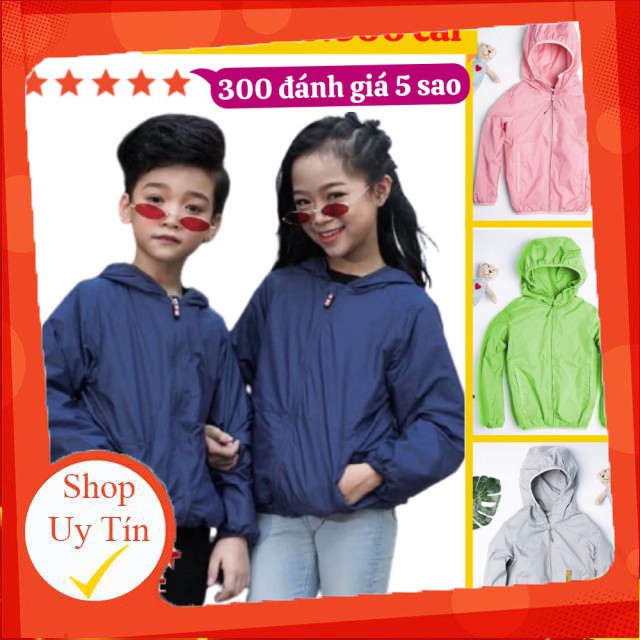 Áo khoác gió cho bé trai, bé gái từ 5 - 14 tuổi, chất vải dù ngoại chống nước và gió rét Xưởng Hipp, KGTE -Hàng nhập khẩ