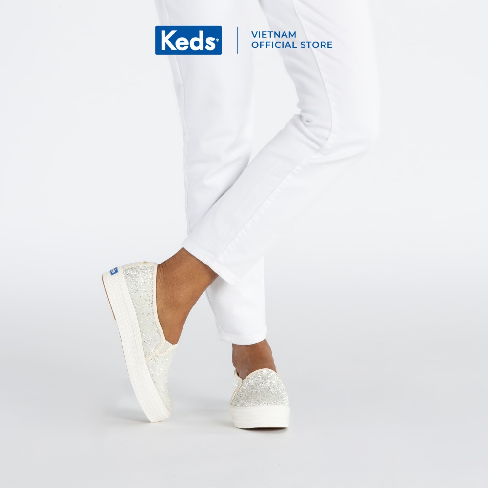 Giày Keds Nữ- Triple Decker Canvas Kate Spade Cream- KD057804