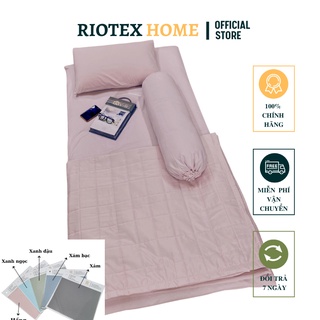 Áo Bọc Nệm Topper Bền Đẹp RIOTEX- Áo nệm 2 Mặt Bền Đẹp vải Cotton Đũi Tici mềm mịn, Có Khóa Kéo
