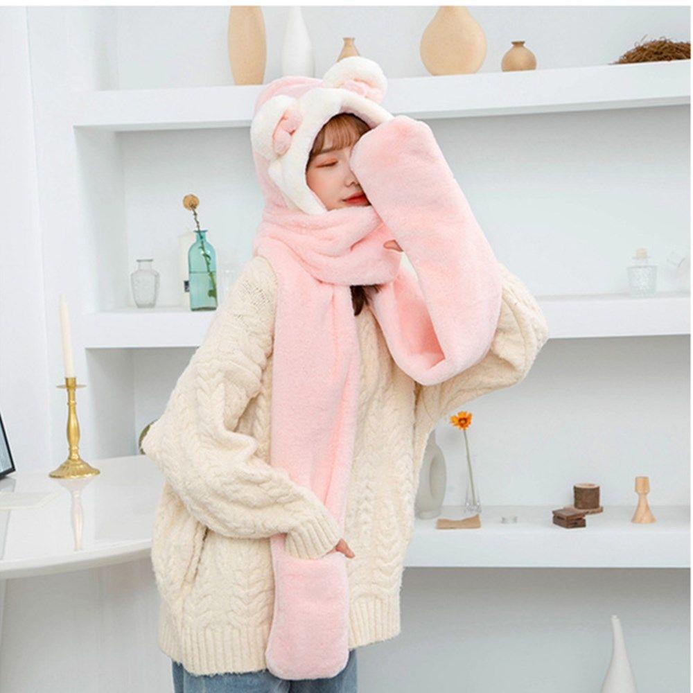 Mũ Beanie Hình Gấu Dễ Thương Cho Nữ