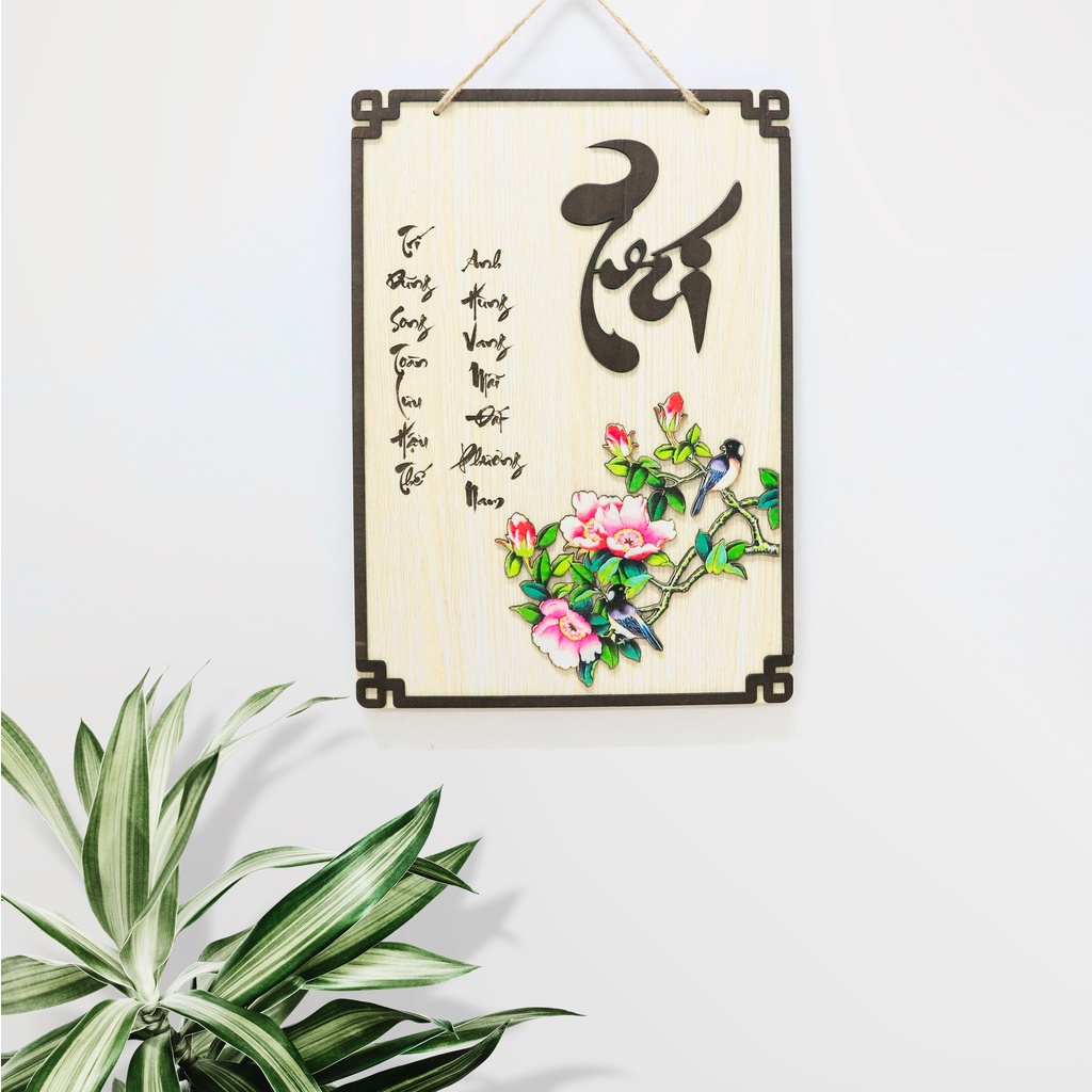 Tranh Thư Pháp Treo Tường Bằng Gỗ - Qùa Tặng Gia Đình, Người Thân, Bạn Bè, Đối Tác