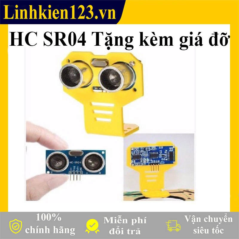 Module cảm biến siêu âm HC SR04 tặng kèm giá đỡ