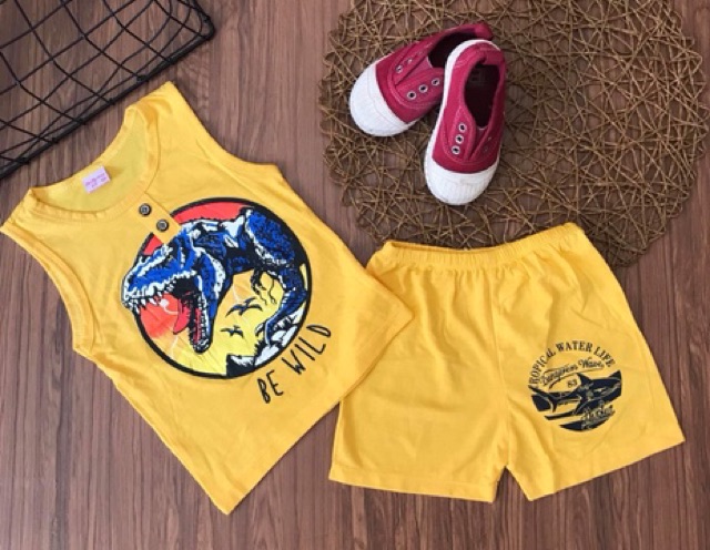 Bộ sát nách bé trai 8-20 kg cotton
