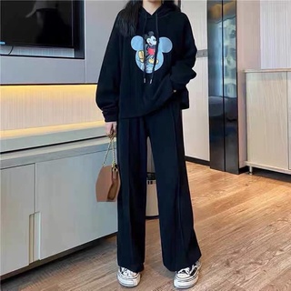 XẢ SÉT BỘ NỈ SUÔNG CÓ MŨ HÌNH MICHKY CHO NỮ