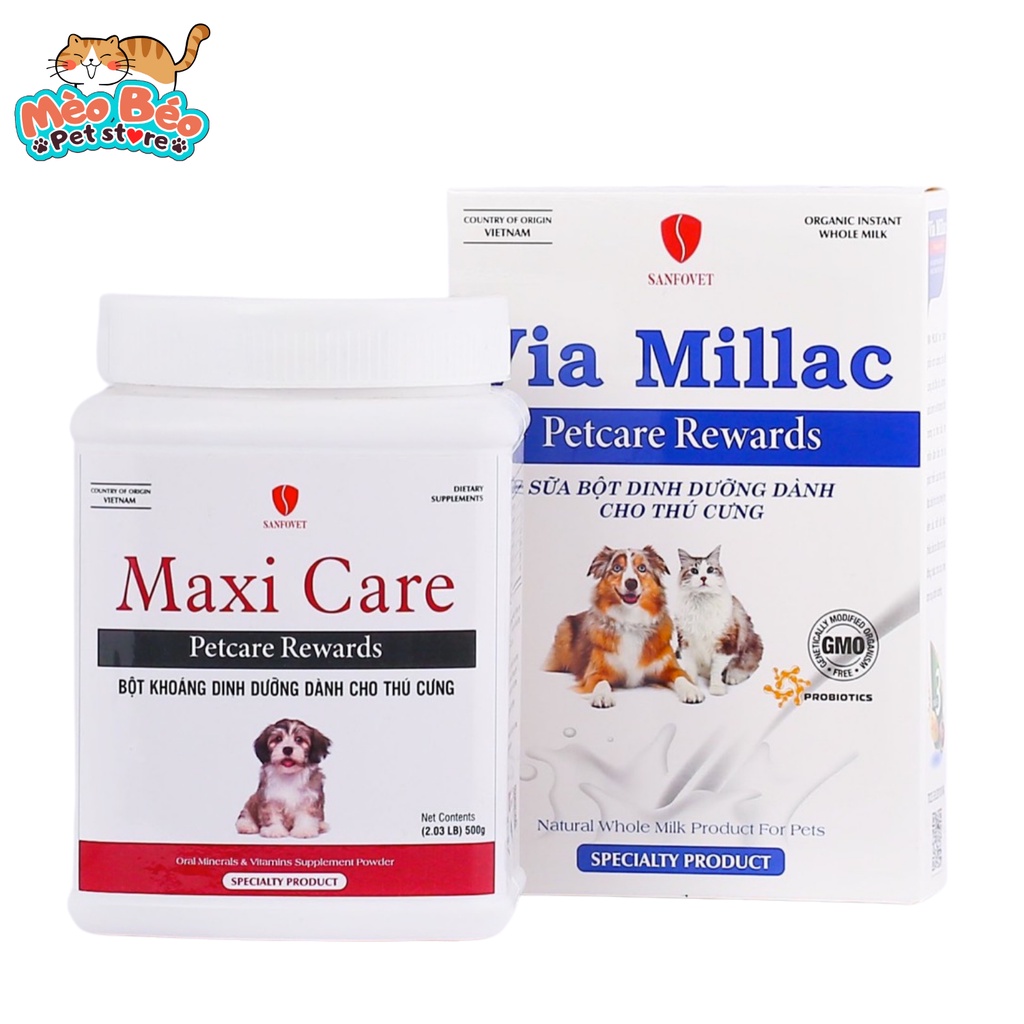 Sữa chó mèo VIA MILLAC dinh dưỡng cao thay thế sữa mẹ, chó mèo bầu, ốm bệnh , hồi phục sức khoẻ sau phẫu thuật