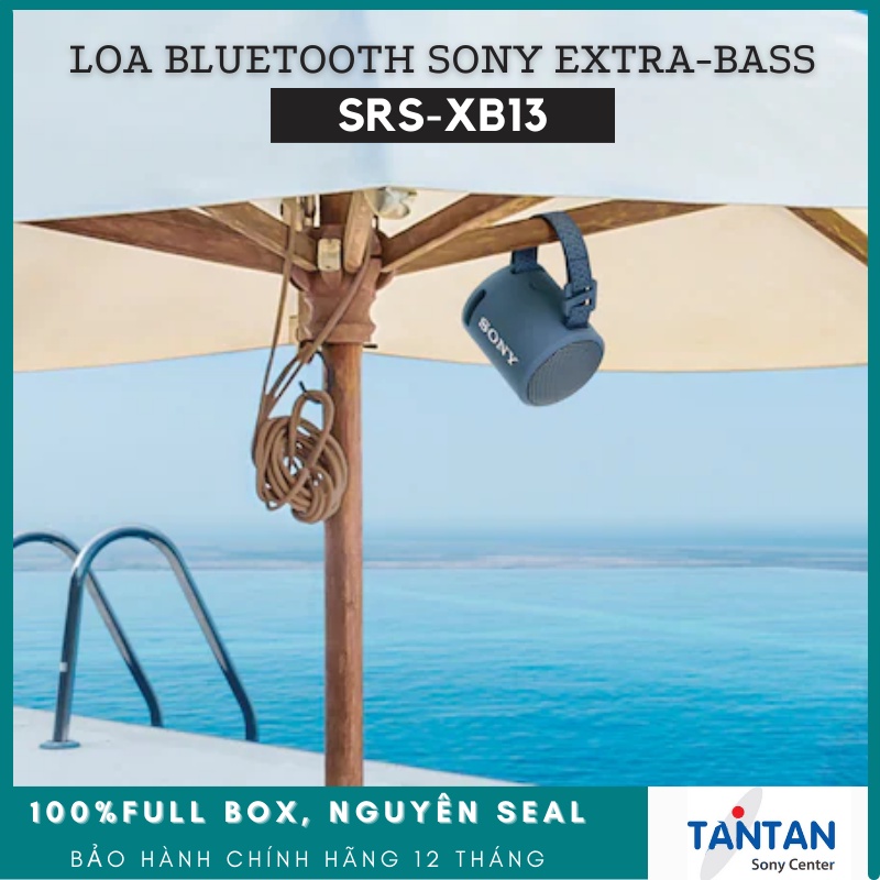 Loa BLUETOOTH EXTRA-BASS Sony SRS-XB13 | Chuẩn Kháng nước, bụi IP67 - Pin: 16h - Kết nối cùng lúc 2 loa - Cắm dây 253g.