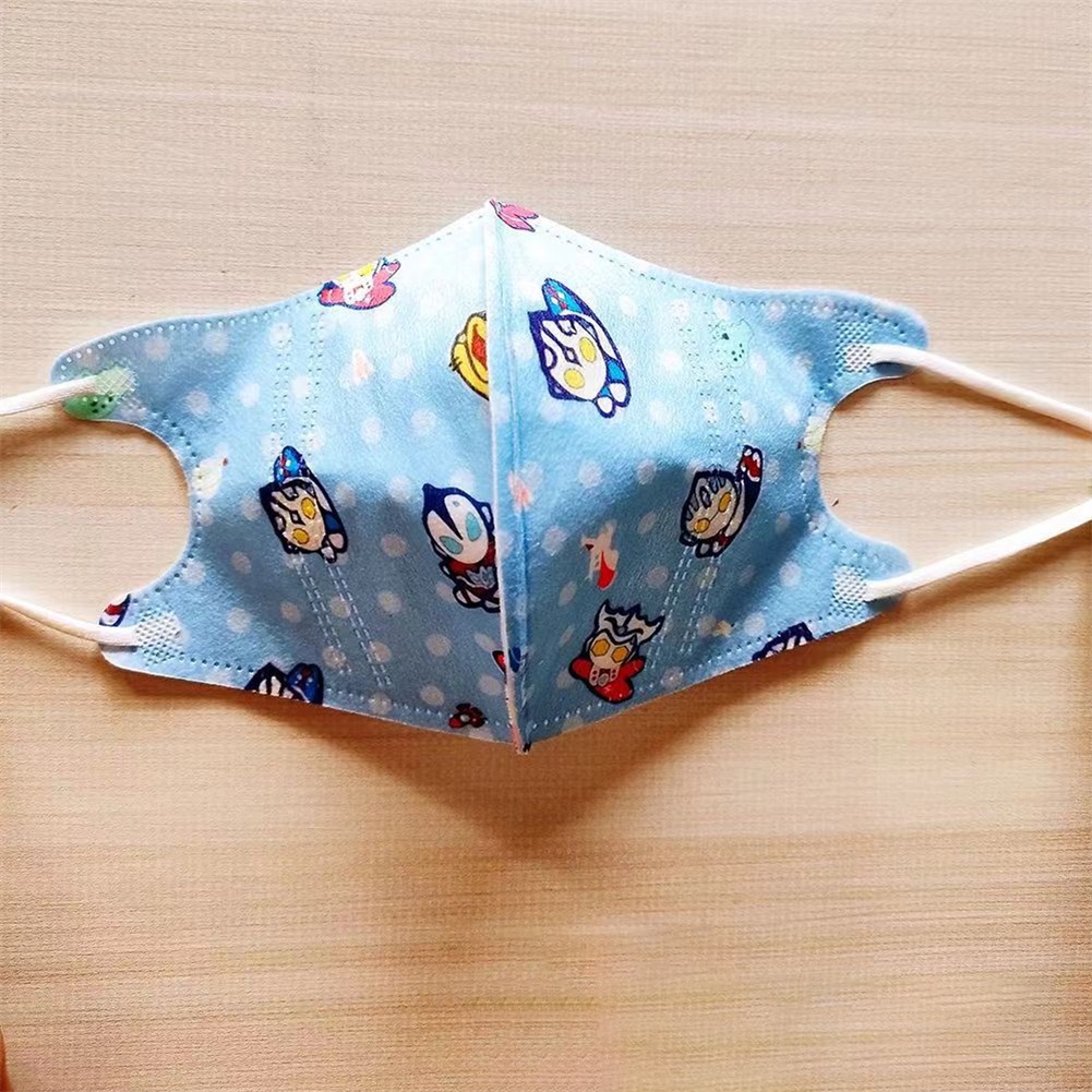 Cá Tuyết 10 Chiếc Hoạt Hình Nhân Vật Ultraman/Người Nhện/Marvel In Hình Mặt Nạ 3d Thoáng Khí Bảo Vệ Khẩu Trang 3 Lớp Mặt Nạ bé Trai Trẻ Em Mặt Nạ