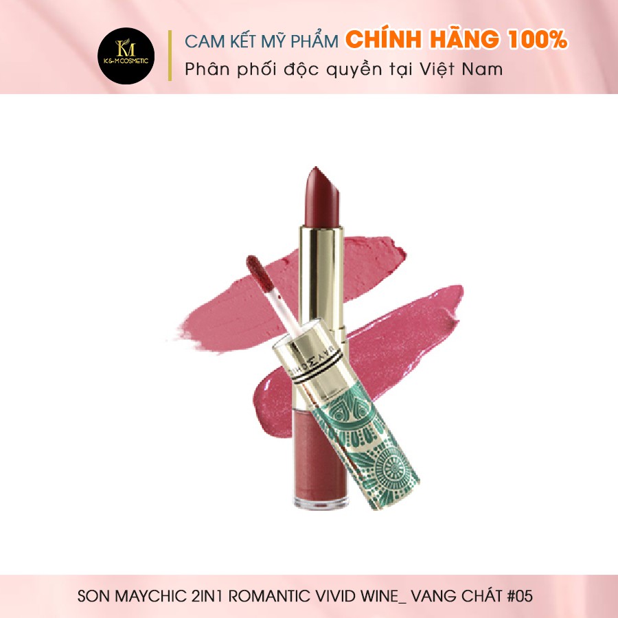 Son Lì Mềm Mịn Lâu Trôi Hai Đầu Tiện Lợi 2IN1 ROMANTIC VIVID WINE_ VANG CHÁT #05  3.5g - MC073