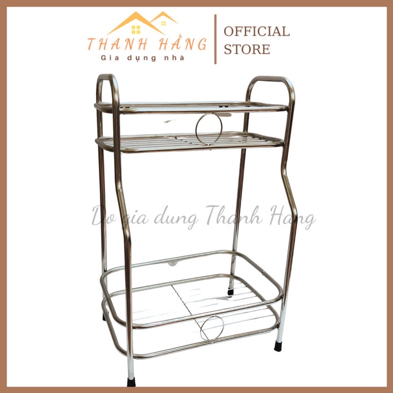 Kệ inox nhà tắm 2 tầng freeship kệ nhà bếp 201 treo tường đựng gia vị đồ dùng cá nhân