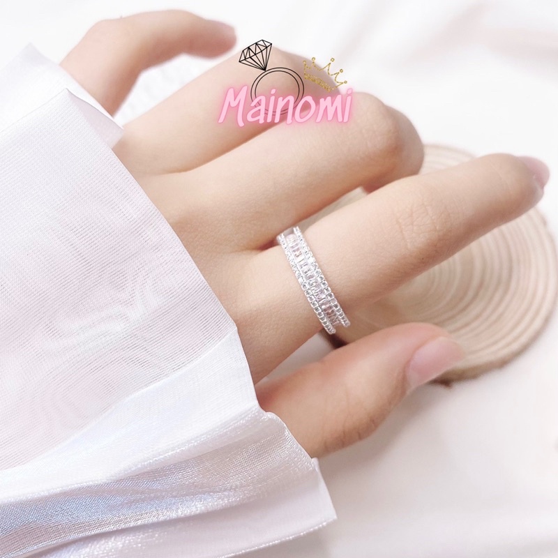 Nhẫn nữ Full đá, thiết kế mới lạ không kém phần Sang Chảnh. NÉT QUYẾN RŨ RIÊNG Mainomi Shop Bạc Xinh