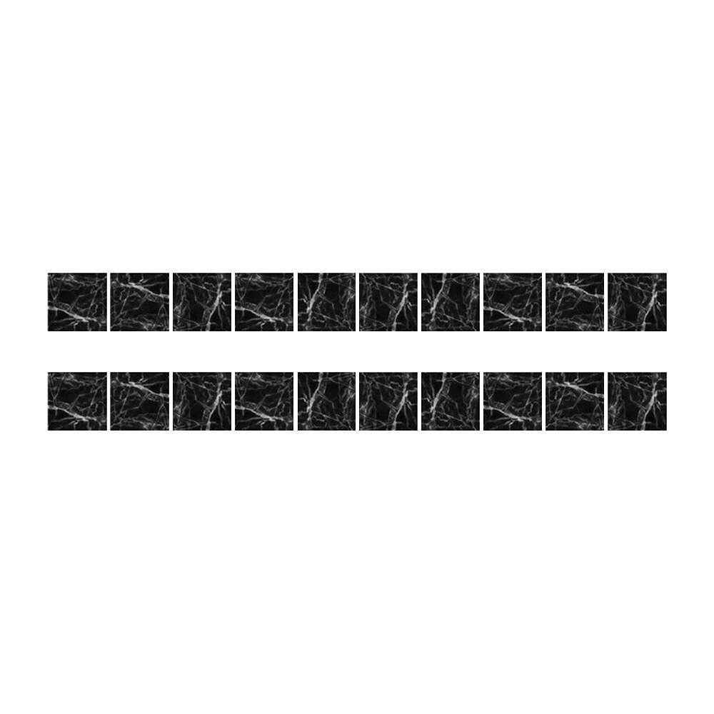 DasherMart BU 20 pcs Abstract Black Marble Self-adhesive Bath Kitchen Wall Stair Tile Sticker