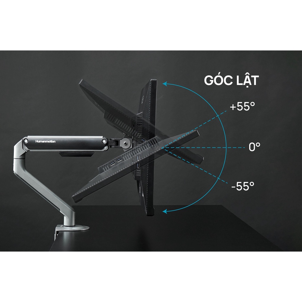 Giá treo / ARM màn hình Human Motion T6 Pro / T6 Pro Dual  - Tay treo linh hoạt, cứng cáp, chuẩn Vesa