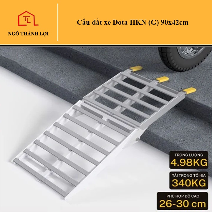 Cầu dắt xe máy  hợp kim nhôm 90x42cm cho thềm nhà từ 26 - 30cm