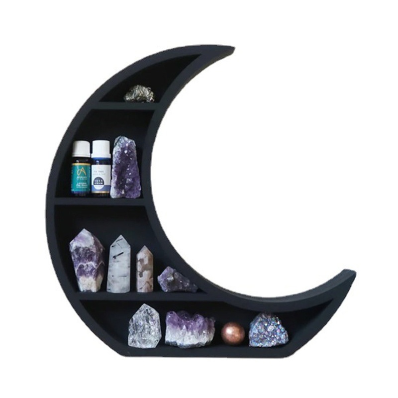 Kệ Để Lọ Tinh Dầu Đá Mặt Trăng Màu Đen Trang Trí Nội Thất