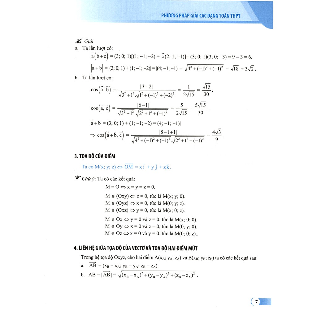 Sách: Phương Pháp Giải Các Dạng Toán THPT - Phương Pháp Tọa Độ Trong Không Gian