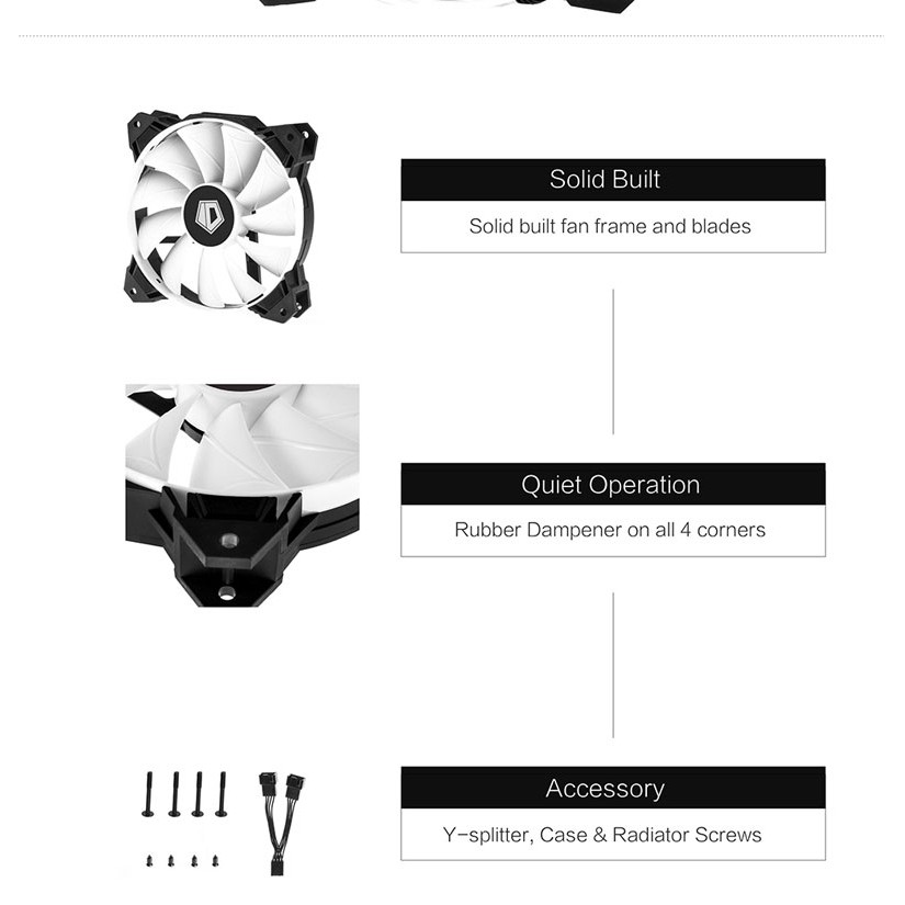 Quạt tản nhiệt case 12cm ID-COOLING WF12025 4pin PWM