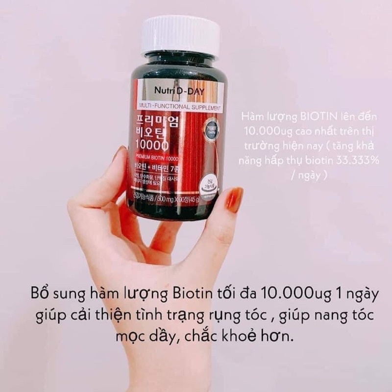VIÊN UỐNG MỌC TÓC BIOTIN CỦA SAMSUNG FHARM - Biotin Nutri Day