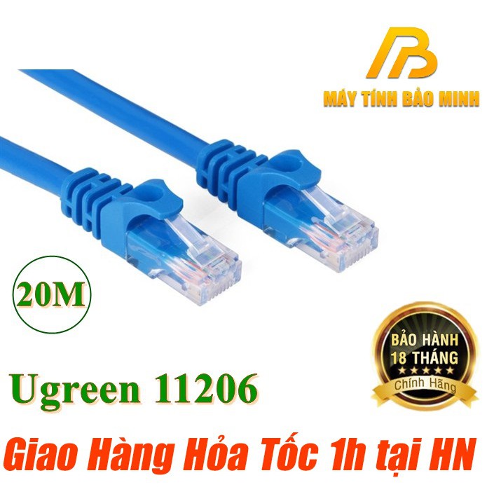 Cáp Mạng Đúc Sẵn Cat6 20m Ugreen 11206 - Hàng Chính Hãng