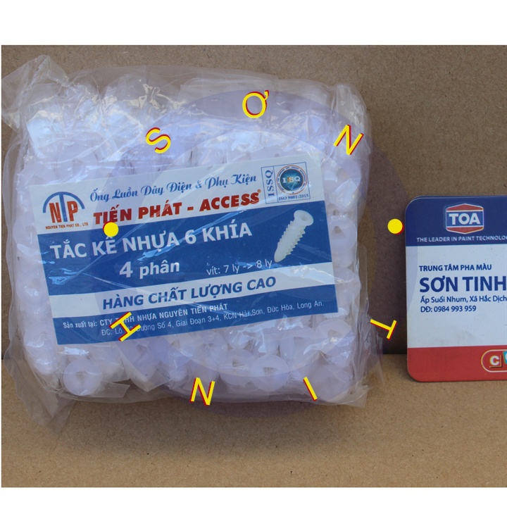 Bộ 10 Tắc Kê Nhựa 6 Khía Tiến Phát đủ size (loại dẻo) Từ 2 Phân - 7 Phân Dùng Cho Ốc Từ 5 Li - 12 Li