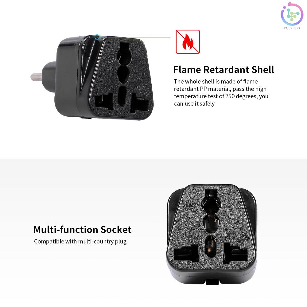 High Quality Swiss Embedded Conversion Plug 5-hole Adaptor Plug Swiss Plug to Universal Socket Travel Plug Adapter Black