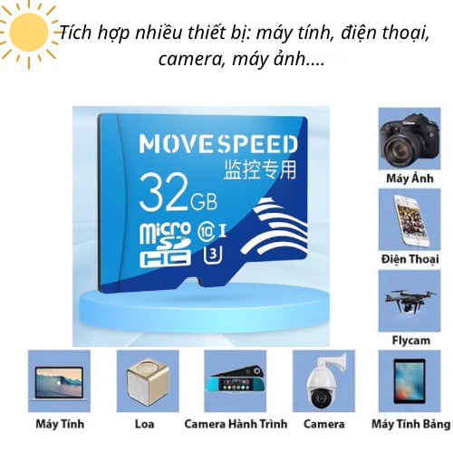 Thẻ nhớ 128Gb/64Gb/32Gb MOVE SPEED U3 chuyên dụng cho CAMERA, Điện thoại, Máy ảnh... tốc độ cao 95Mb-140Mb/s | BigBuy360 - bigbuy360.vn