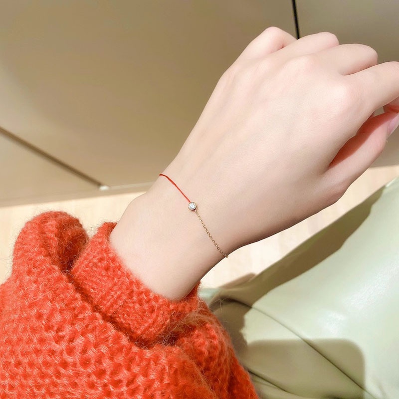 [FreeShip] Lắc tay vòng tay nữ titan dây đỏ may mắn S1-210 - CAM KẾT KHÔNG BAY MÀU