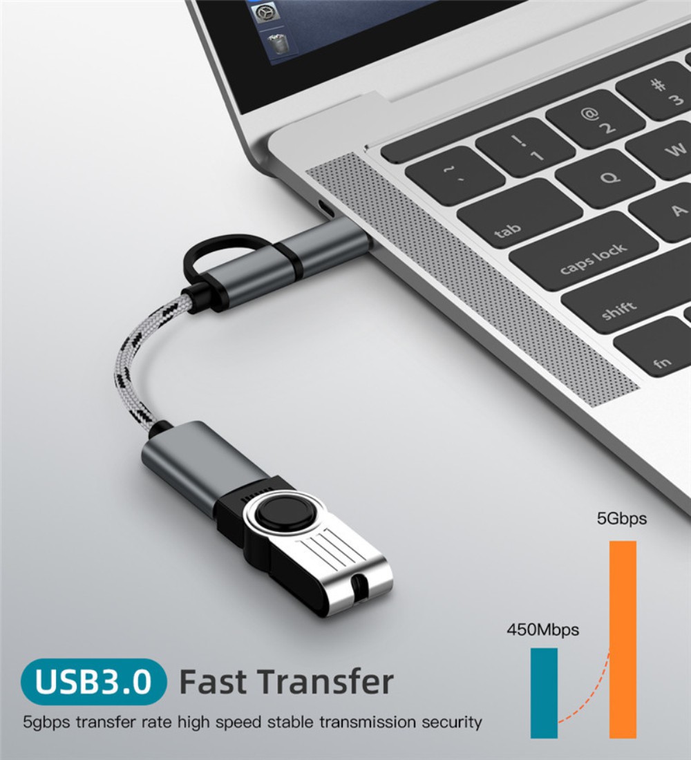 Cáp chuyển đổi 2 trong 1 từ lỗ cắm USB OTG sang đầu cắm Micro USB