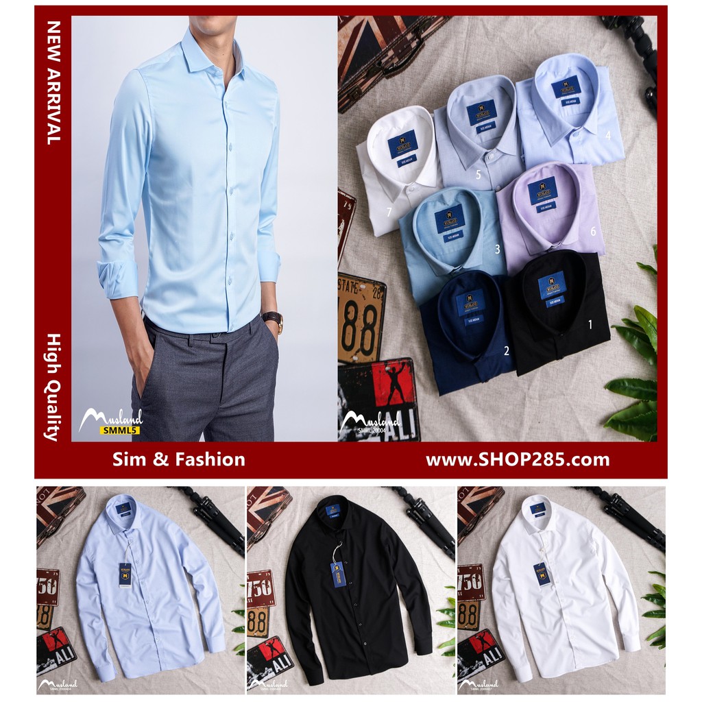 SMML5 - HÀNG BAO CHẤT LƯỢNG - Áo sơmi nam MUSLAND Modal co giãn nhẹ siêu chất ~ không nhăn ~ mịn mát | 7 màu chọn lựa !