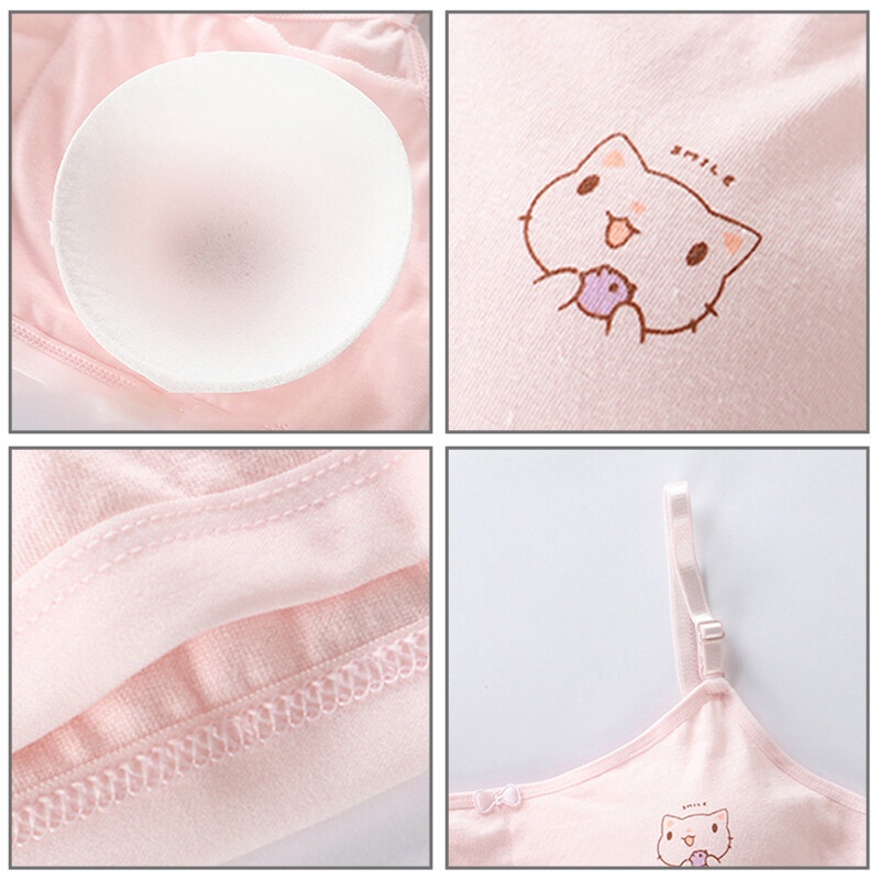 Áo ngực AMILA cotton mỏng chống lộ có dây chỉnh được cho nữ sinh trung học