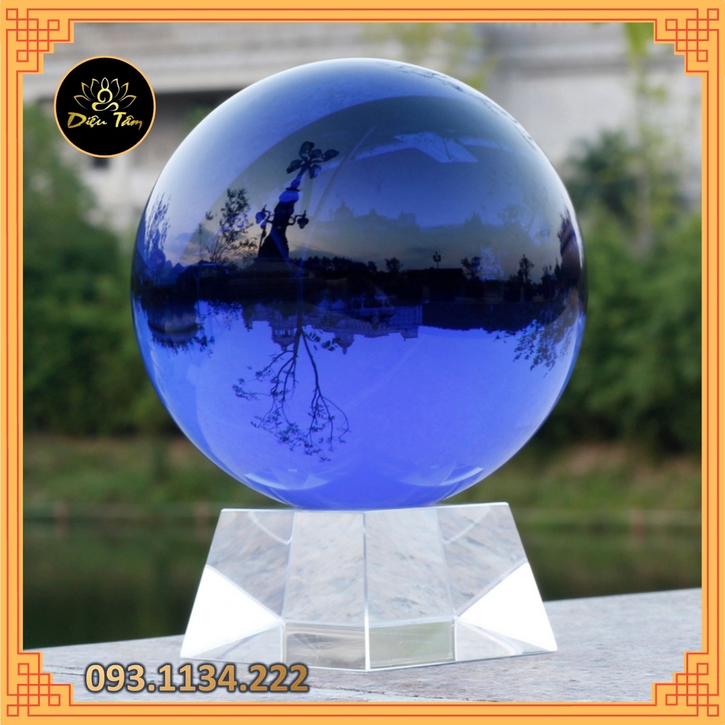 Quả Cầu Phong Thủy Màu Xanh Dương Size 15 CM