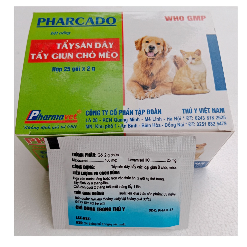 Pharcado gói 2g Chuyên dùng cho chó mèo