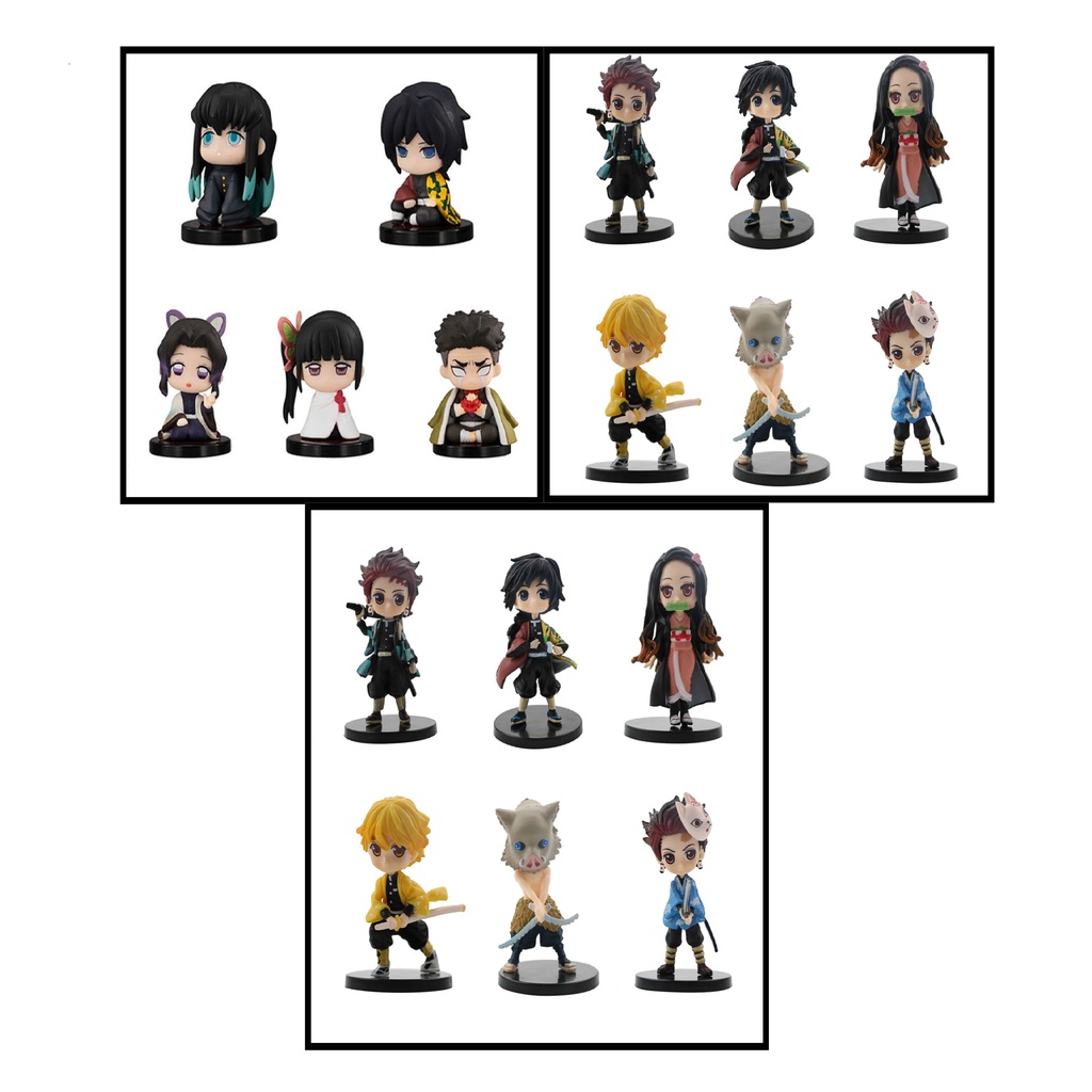 Bộ mô hình nhân vật kimetsu no yaiba thanh g.ươm diệt quỷ Demon Slayer Tanjirou Nezuko  Zenitsu Shinobu Kanae Kyoujurou
