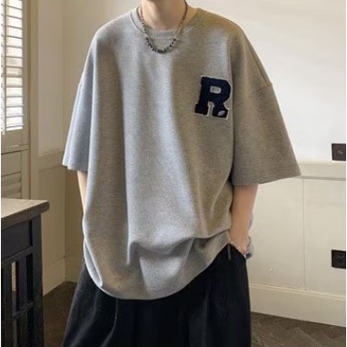 Áo phông rộng nam simple loose cotton áo thun nam form rộng Round neck phong cách hàn quốc đơn giản thể thao áo thun nam unisex