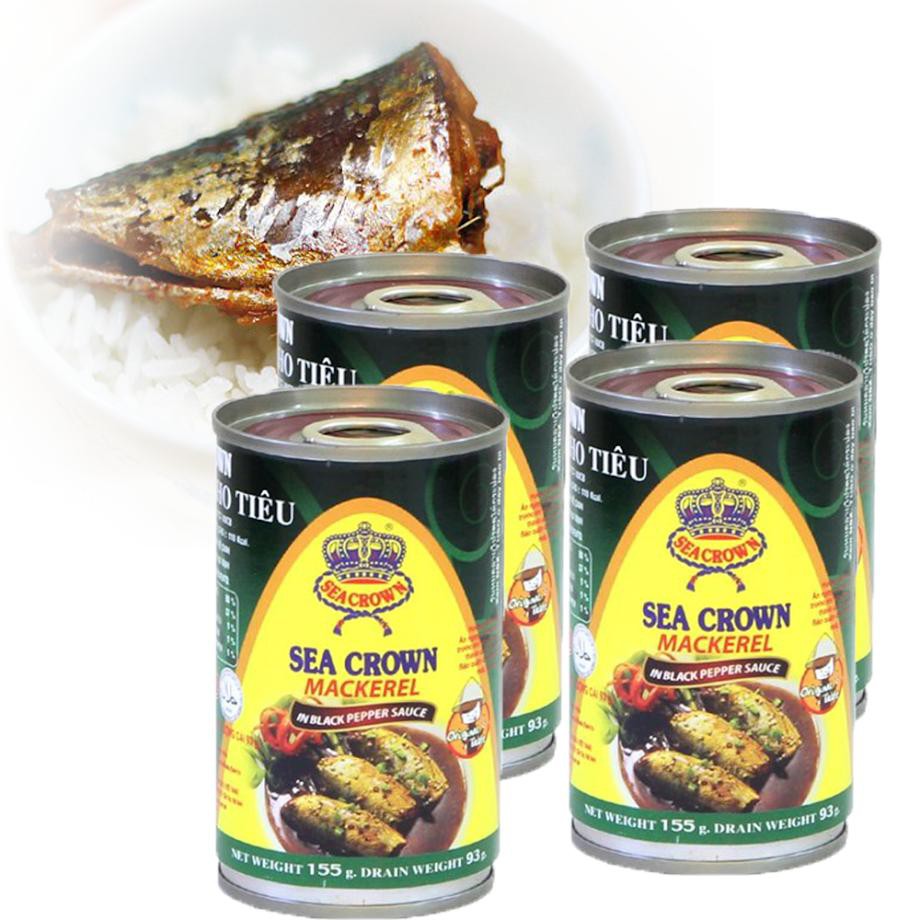 Combo 5 Lon Cá nục kho tiêu Sea Crown 155g