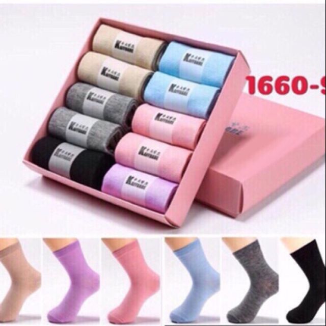 Hộp 10 Đôi Tất Nữ Chống Hôi Chân Hàng Xuất Khẩu Loại 1