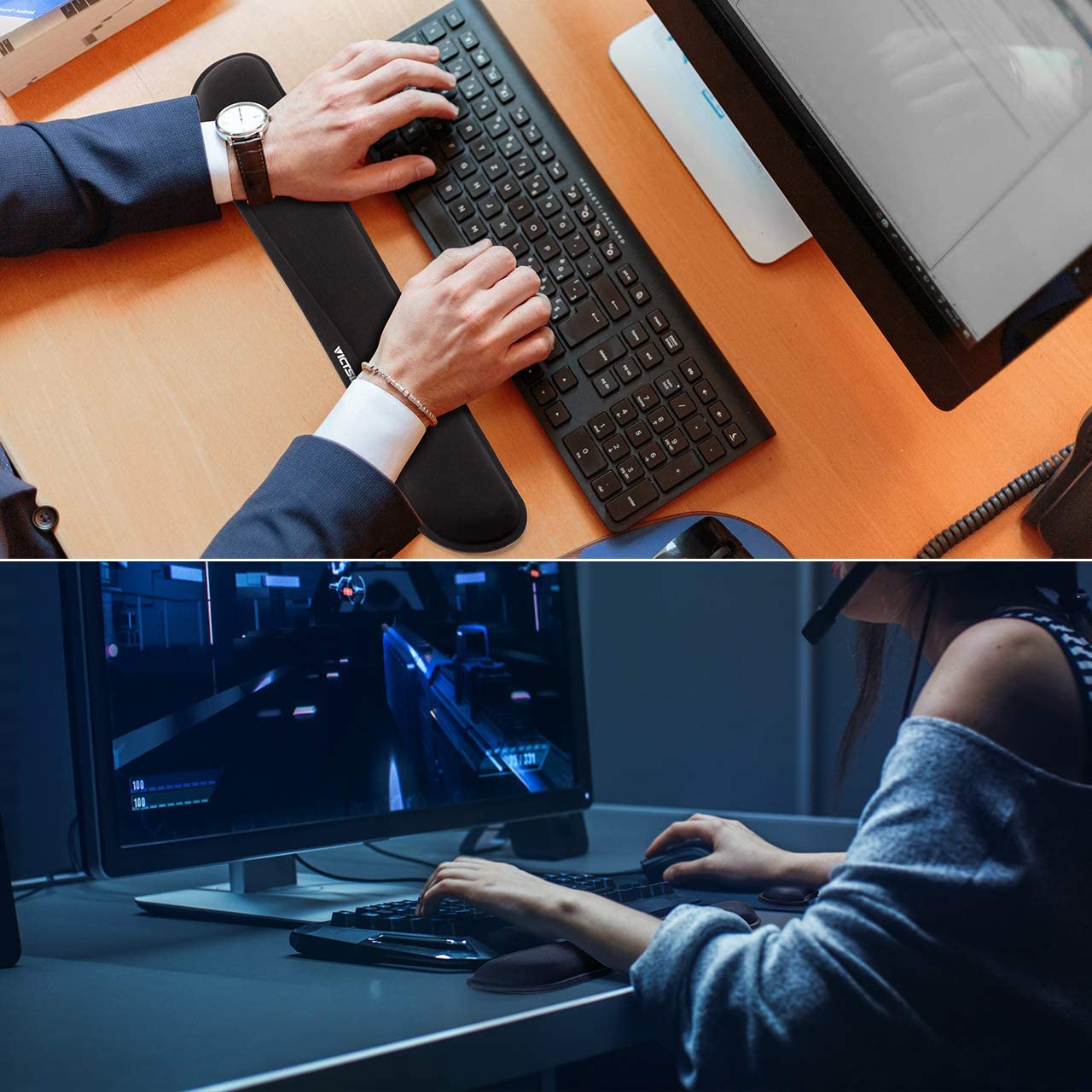 Đệm kê cổ tay sử dụng bàn phím / chuột / miếng lót chuột có đệm kê cổ tay thiết kế tiện dụng cho người dùng | BigBuy360 - bigbuy360.vn