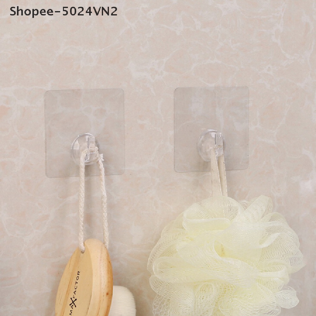 Set 4 móc treo đồ dán tường trong suốt chịu lực tối đa 2kg