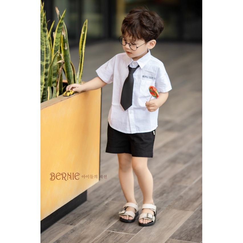 BERNIE - SET SƠ MI CÀ VẠT PHONG CÁCH HÀN QUỐC CHO BÉ TRAI