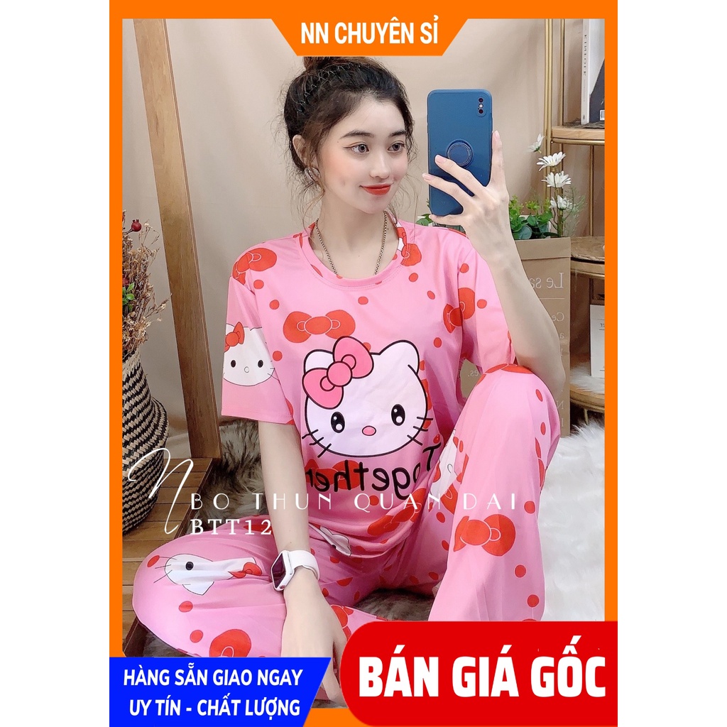 Đồ bộ thun dài in hình cực xinh BTT17 BTT18 ⚡Ảnh thật