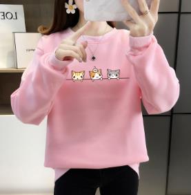 Áo Thun Cổ Tròn Dáng Rộng In Họa Tiết Hoạt Hình Xinh Xắn