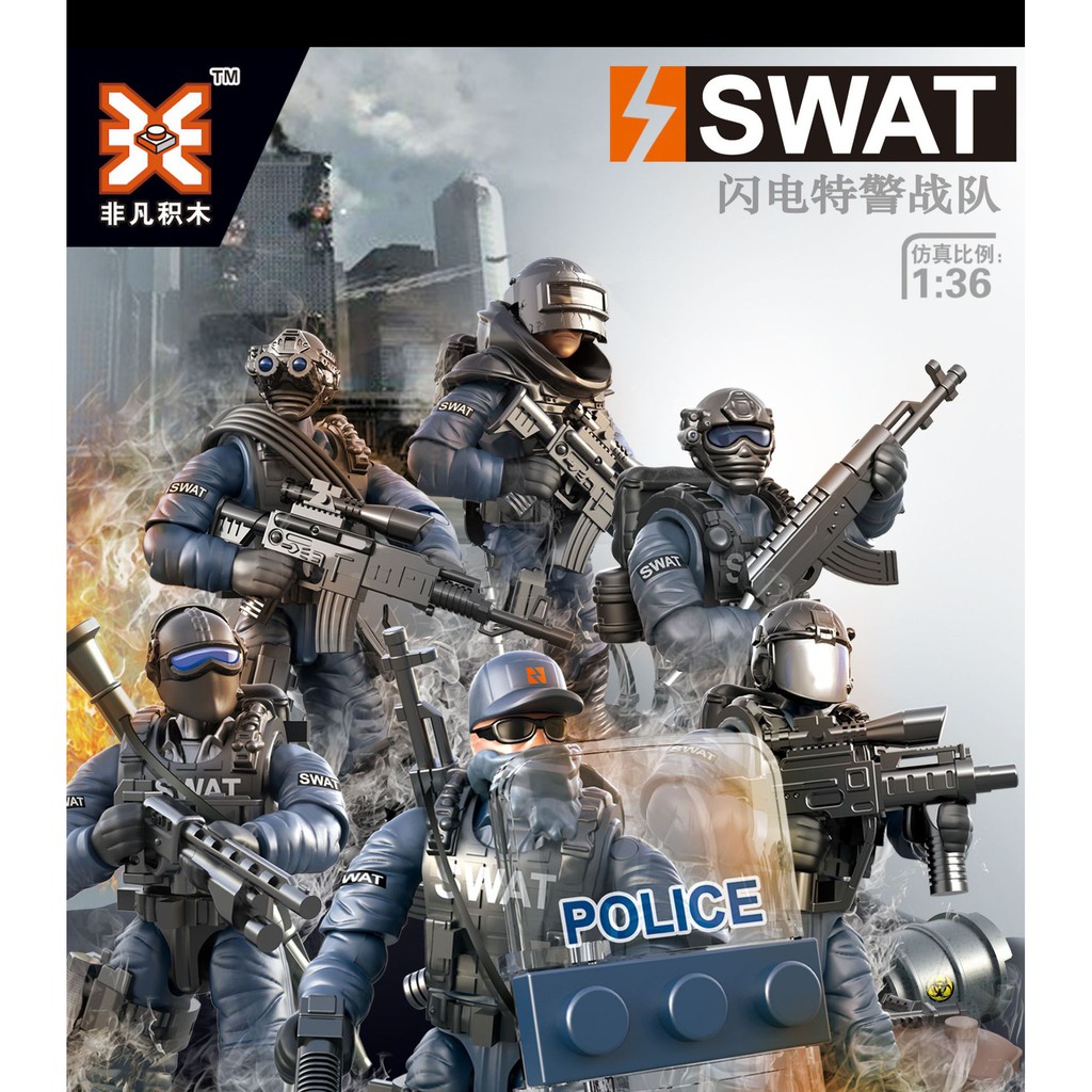 Bộ 6 nhân vật mega blocks SWAT