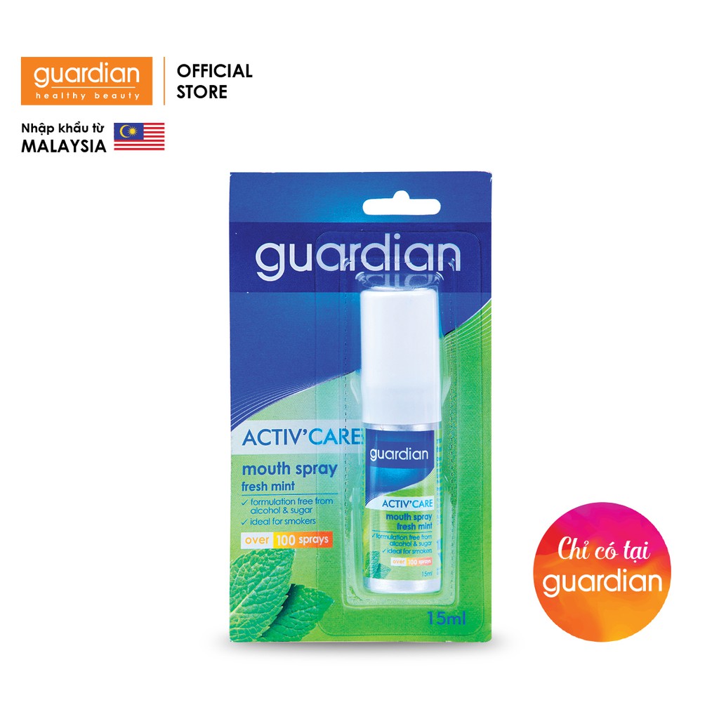 Xịt thơm miệng Guardian Bạc Hà tươi mát 15ml