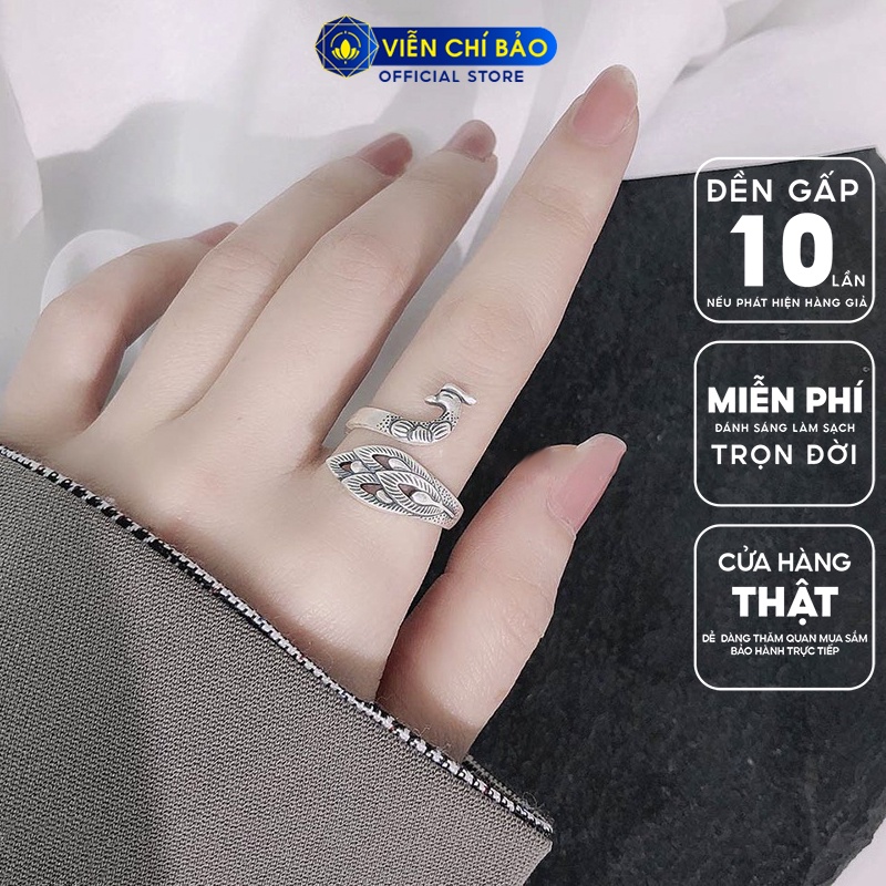 Nhẫn bạc nữ Khổng Tước chất liệu bạc Thái 925 thời trang phụ kiện trang sức nữ Viễn Chí Bảo N000001H