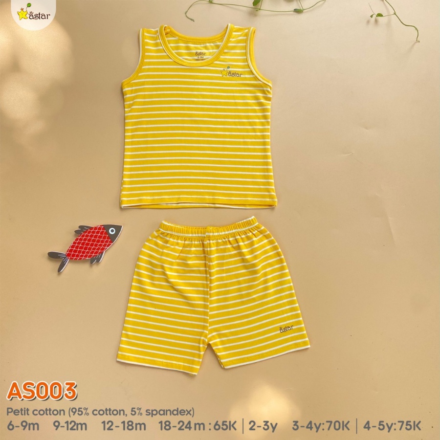 Bộ ba lỗ Astar PETIT COTTON cho bé 5-12kg