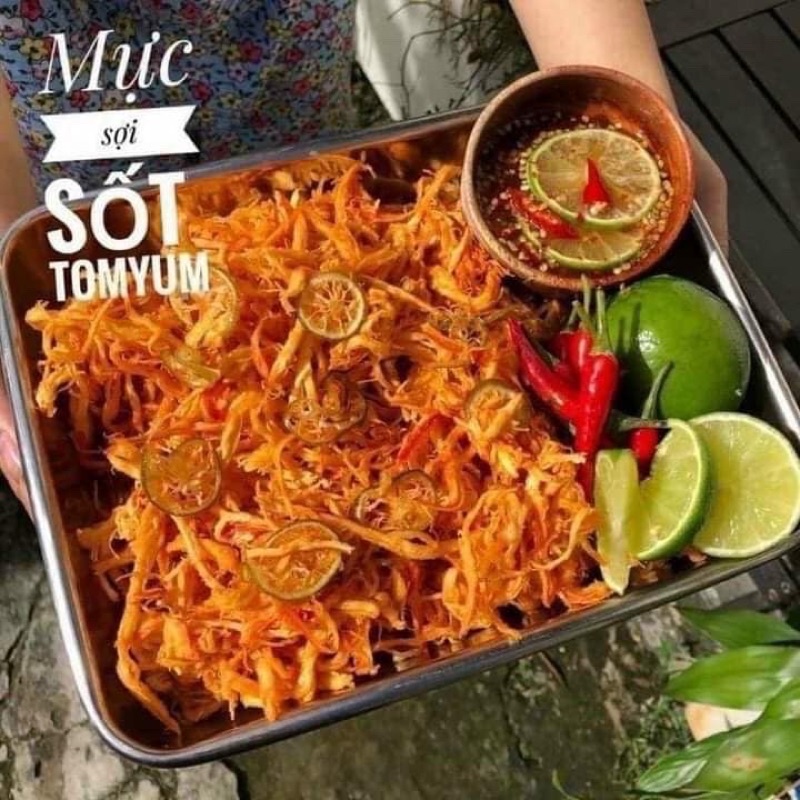 Mực xé sợi sốt tomyum - Ăn vặt Kaityfood