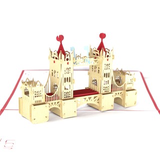 Cầu cảng Luân Đôn thiệp 3D thiệp kirigami thiệp pop up